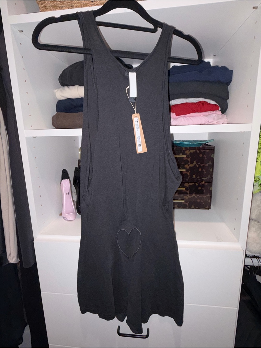 SKIMS Charcoal Black Ribbed Tank